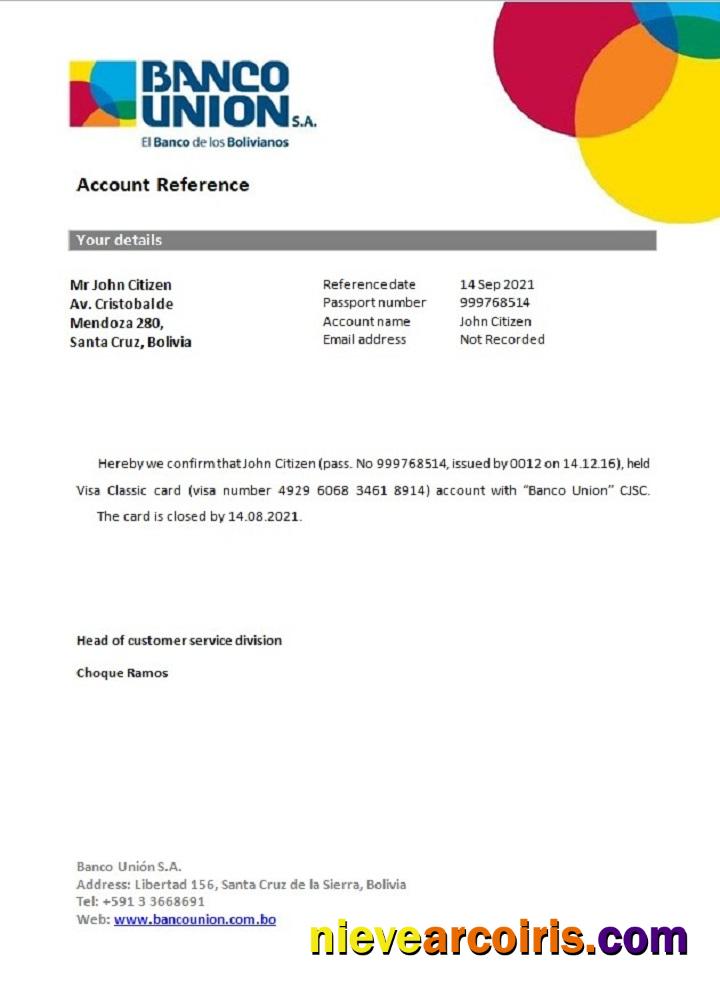 Bolivia Banko Union closure reference